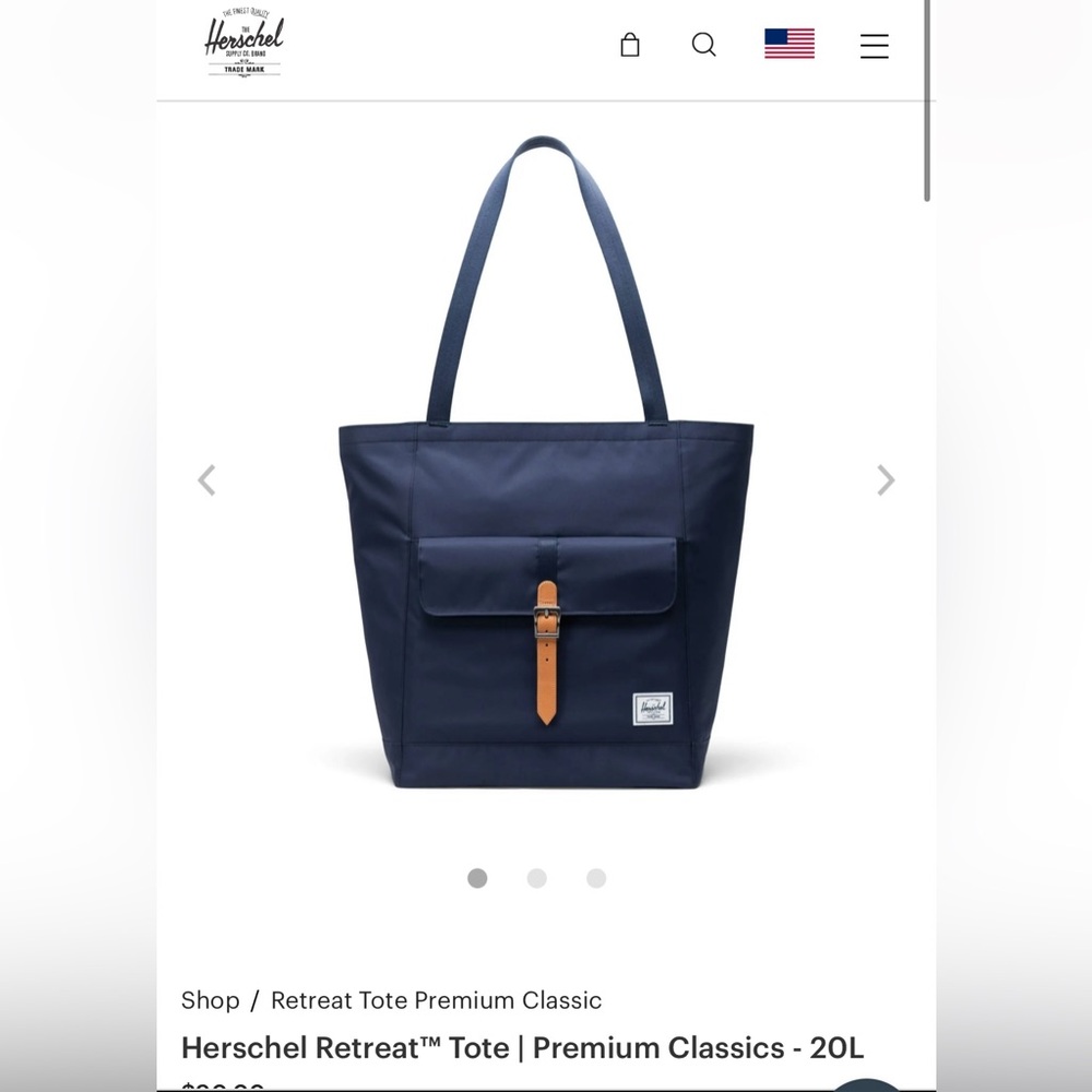 Herschel Retreat Tote Navy Blue 20L - Picture 2 of 8